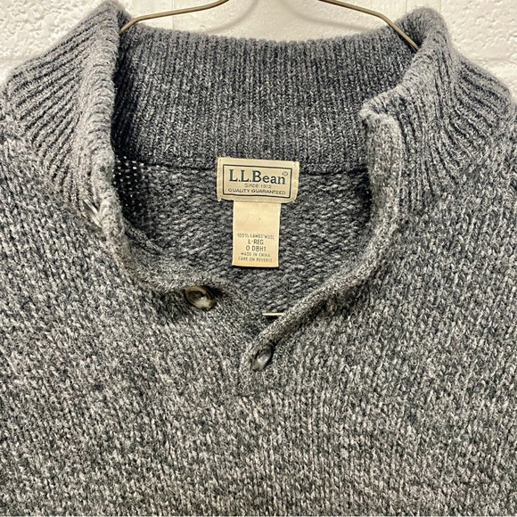 L.L. Bean Lambswool Knit Sweater Large - Picture 3 of 7
